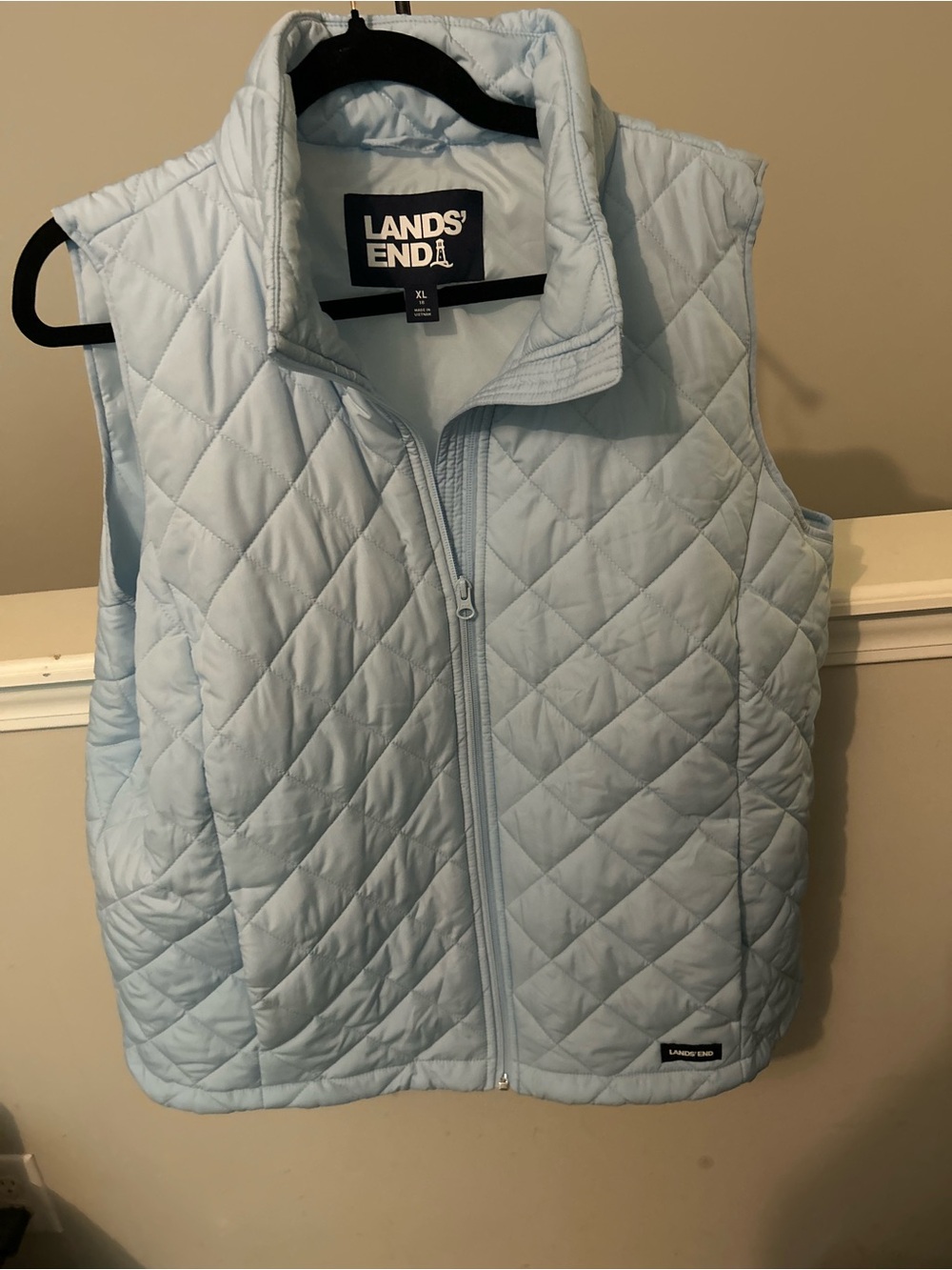 Lands' End Pale Blue Quilted Vest